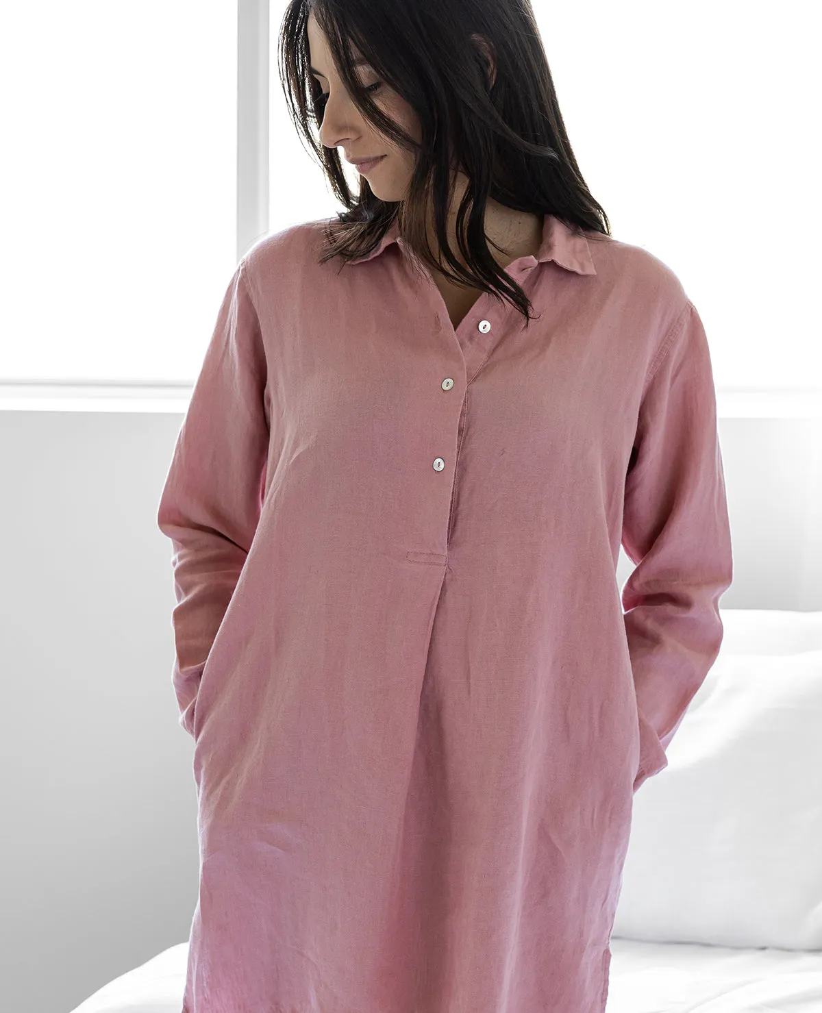 Henna Linen Nightshirt - XS LEFT