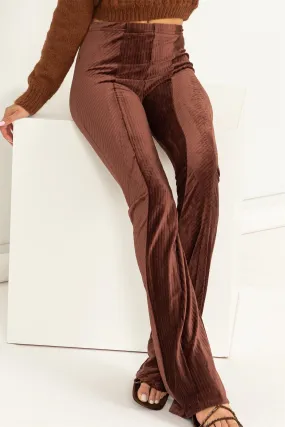 HF24E066-EVERYDAY ESSENTIAL STRIPED VELOUR PANTS