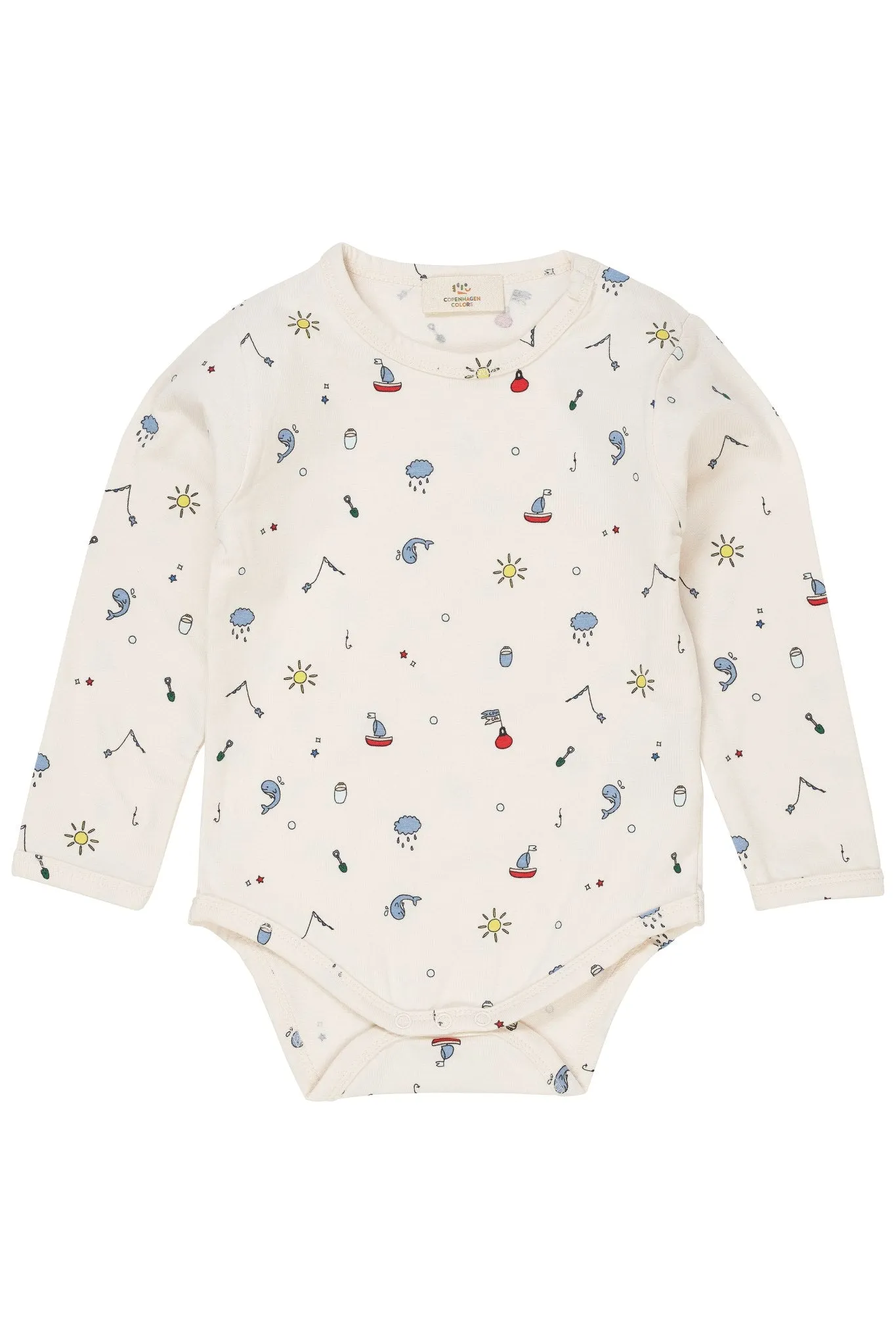 JERSEY BODY W PRINT LS - CREAM FISHING PRINT