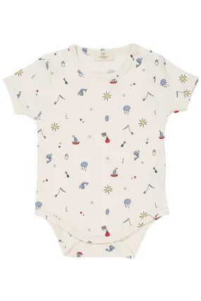 JERSEY BODY W PRINT SS - CREAM FISHING PRINT