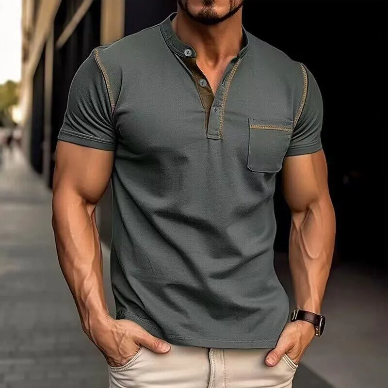 Kevin | Casual Henley Collar Short Sleeve T-Shirt