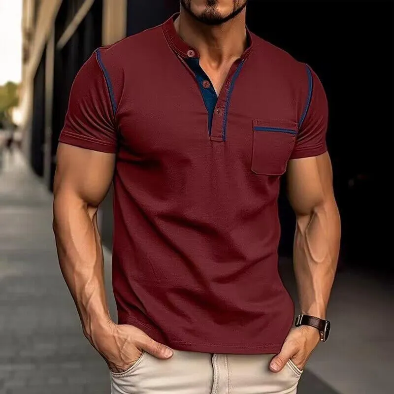 Kevin | Casual Henley Collar Short Sleeve T-Shirt