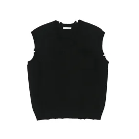 Korean Style Men's Tank Tops Knitting Solid Color V-neck Sleeveless Male Clothes Pullover Vest Minimalist Trend 9C6940