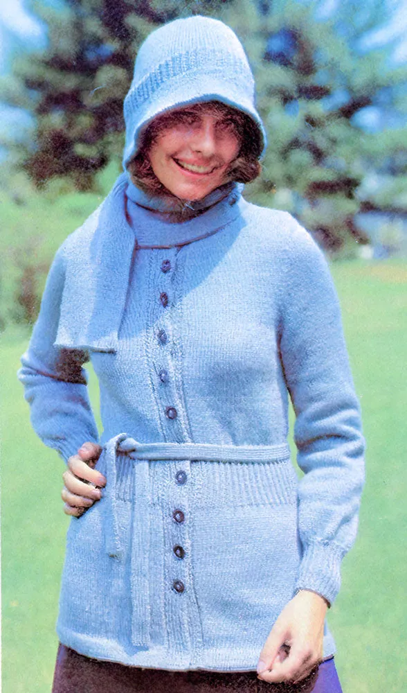 Ladies' Cardigan, Hat and Scarf Pattern