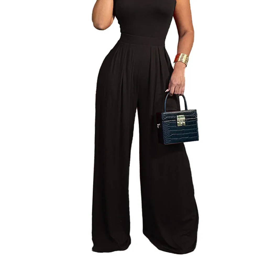 Lanfubeisi leapord halloween outfit Women's Flared Pants Four Seasons Elastic Waist Straight Trousers