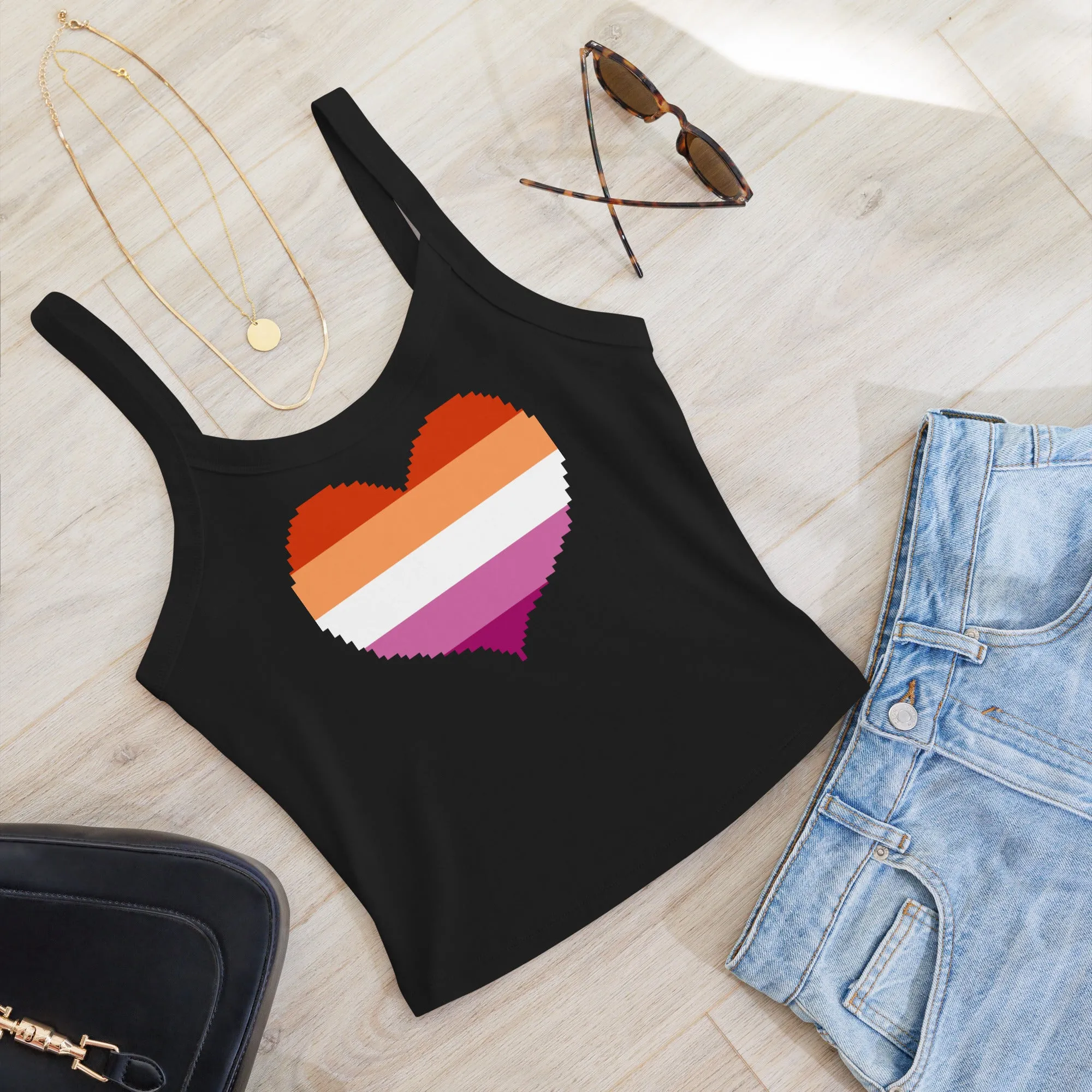 Lesbian Heart Scoop Neck Tank Top