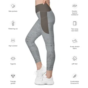 Life League Gear - Women's Leggings with Pockets - "ADAPT" MAKO GREY / MANGROVE MUD