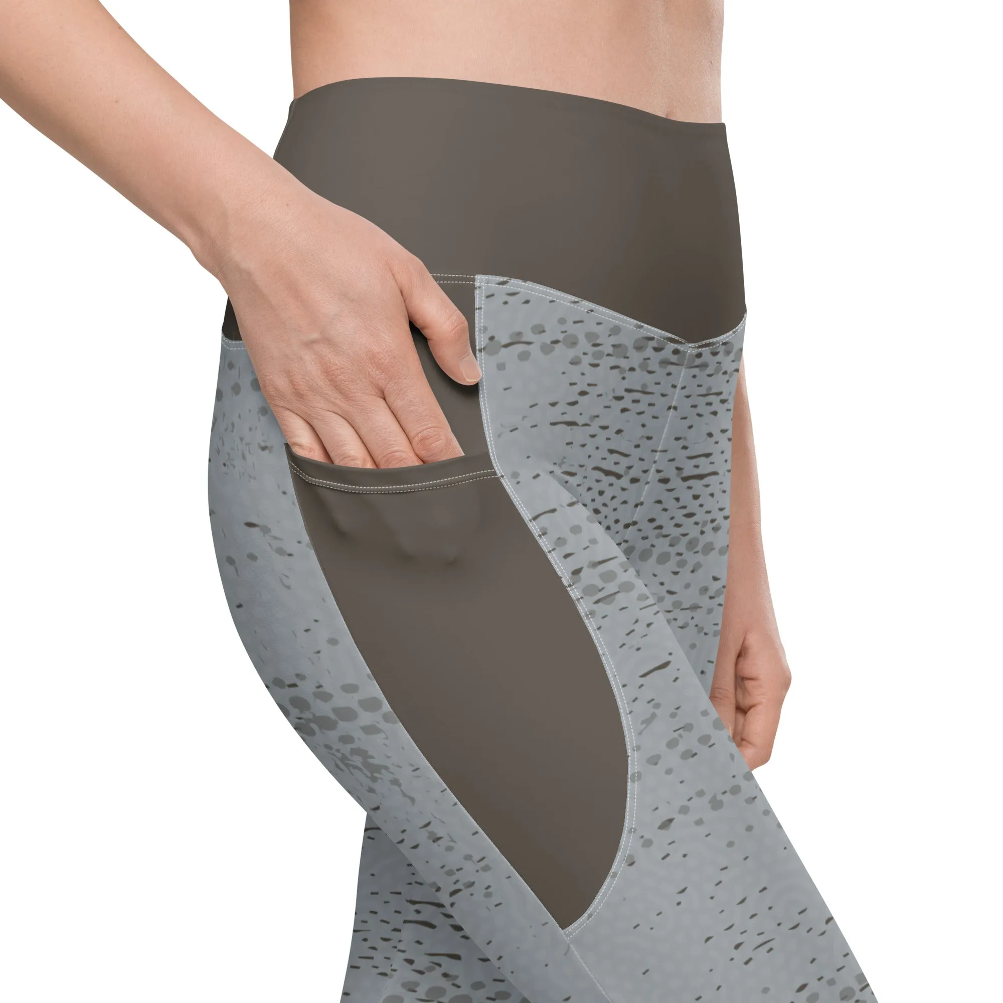 Life League Gear - Women's Leggings with Pockets - "ADAPT" MAKO GREY / MANGROVE MUD