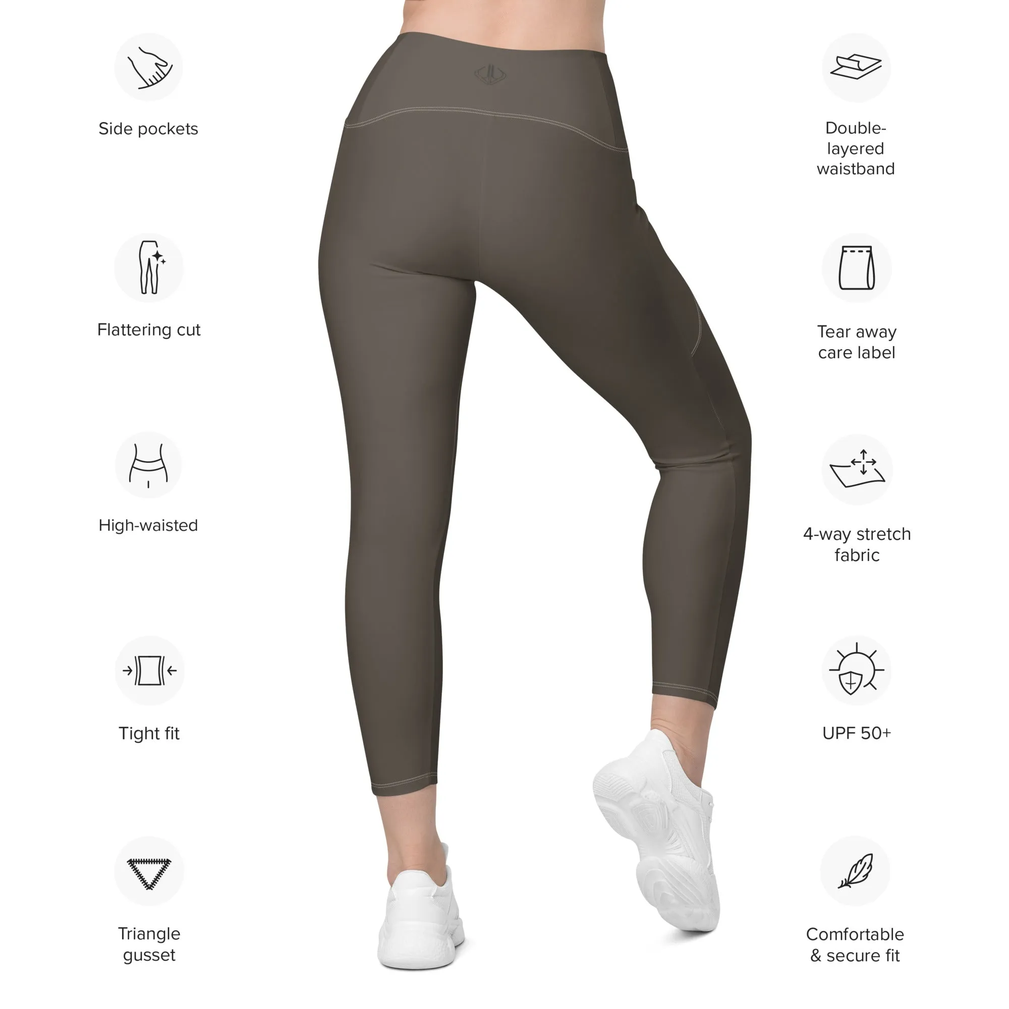 Life League Gear - Women's Leggings with Pockets -  SOLID MANGROVE MUD