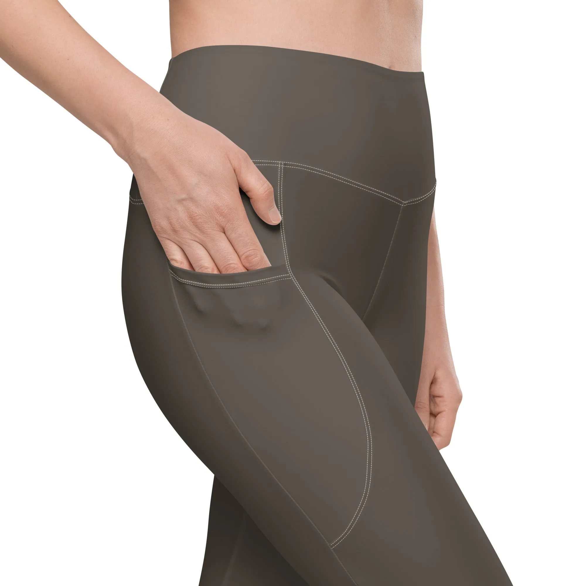 Life League Gear - Women's Leggings with Pockets -  SOLID MANGROVE MUD