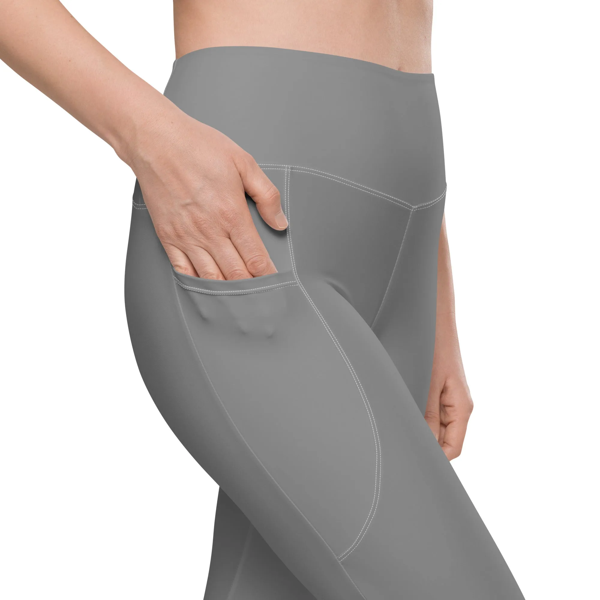 Life League Gear - Women's Leggings with Pockets -  SOLID SHARK GREY