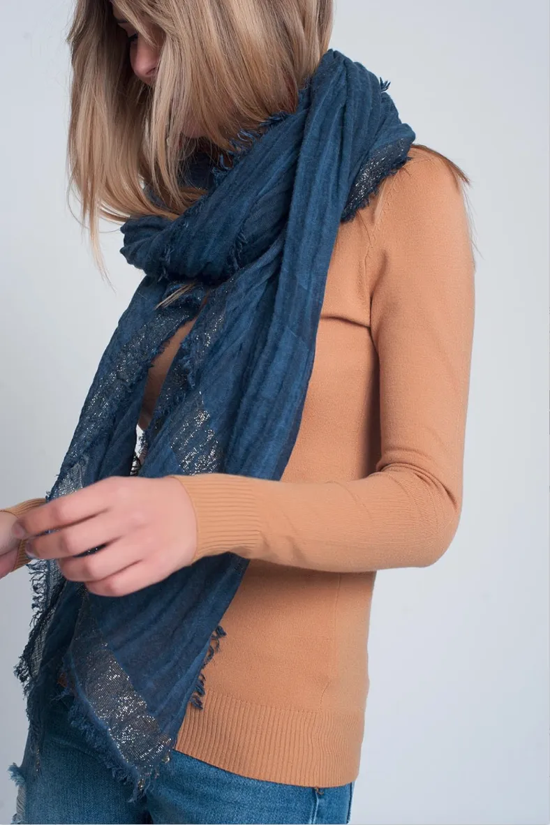 Lightweight Soft Blue Scarf