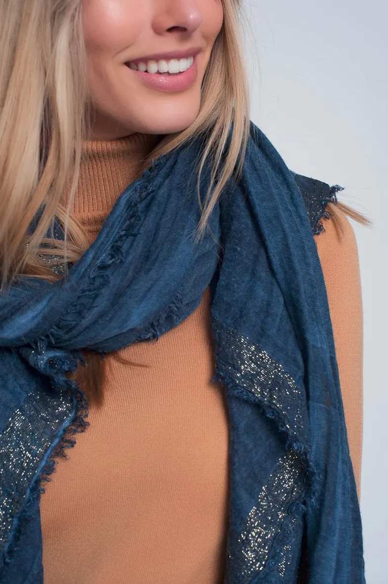 Lightweight Soft Blue Scarf