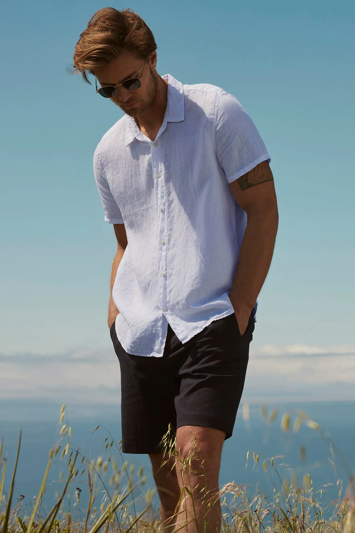 MACKIE LINEN BUTTON-UP SHIRT