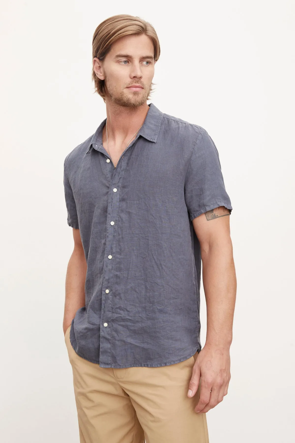 MACKIE LINEN BUTTON-UP SHIRT