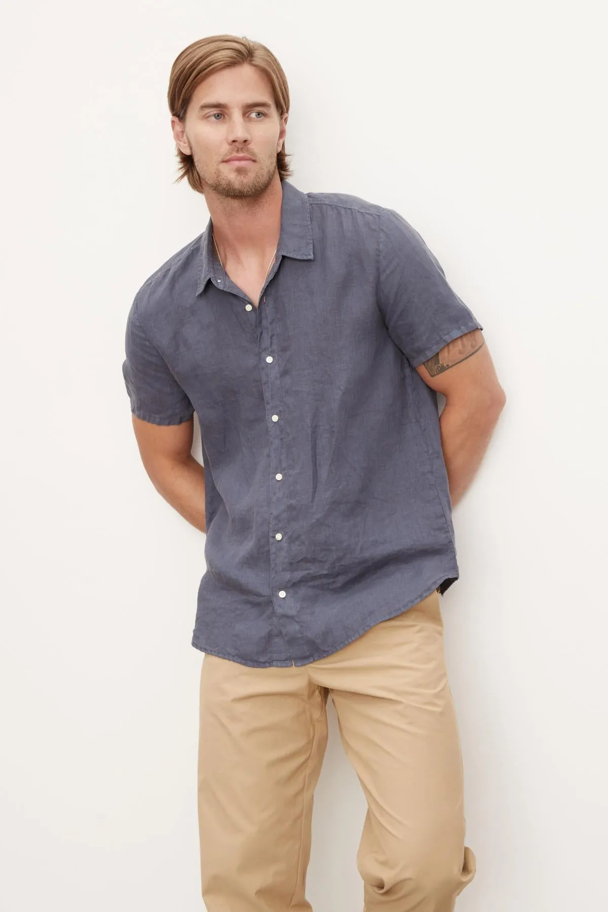 MACKIE LINEN BUTTON-UP SHIRT