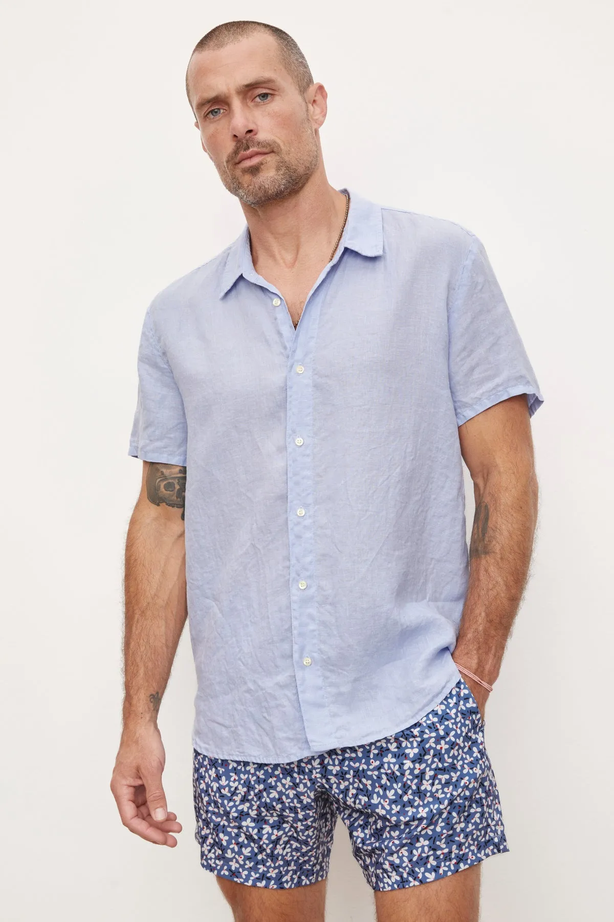 MACKIE LINEN BUTTON-UP SHIRT