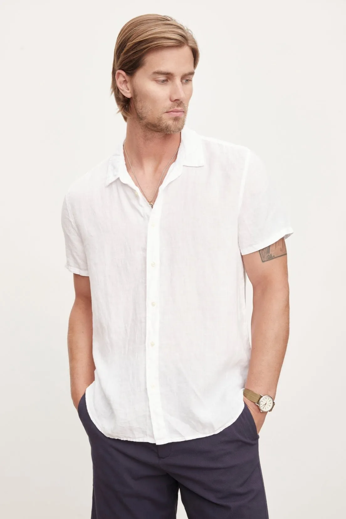 MACKIE LINEN BUTTON-UP SHIRT