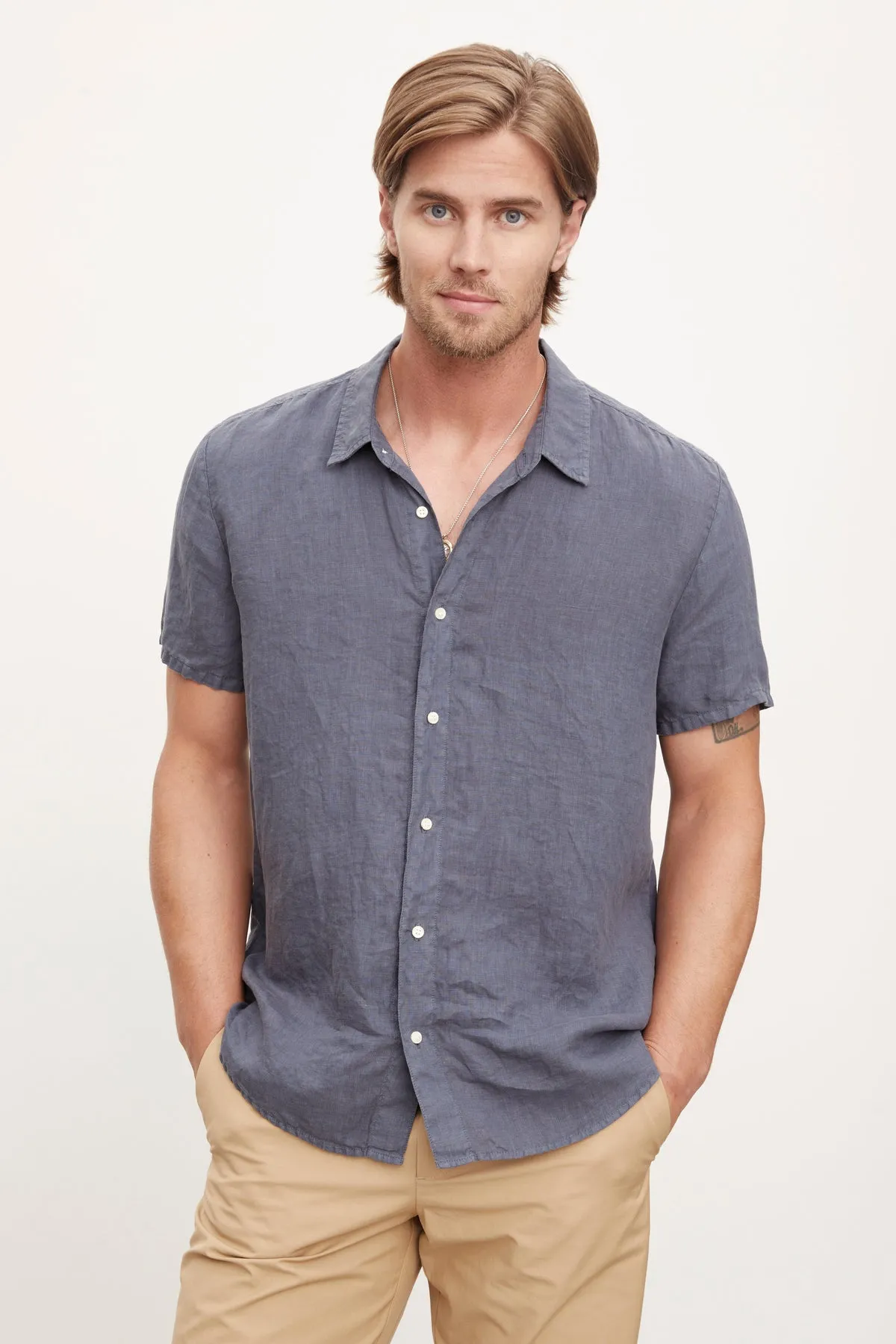 MACKIE LINEN BUTTON-UP SHIRT