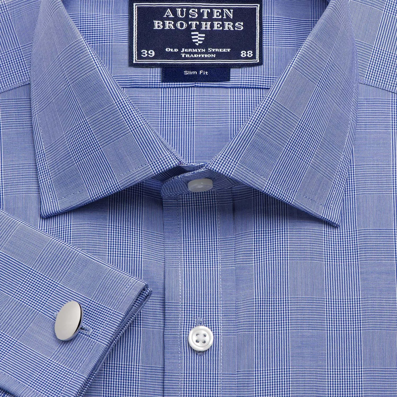 Made 2 Order - Navy Large Prince of Wales Check Poplin