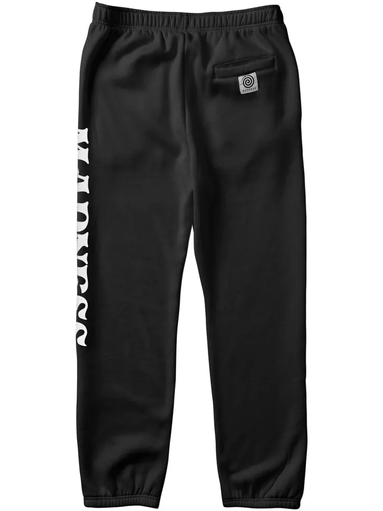 Madness Apparel Over Under Premium Custom Dye Vintage Black Sweat Pants