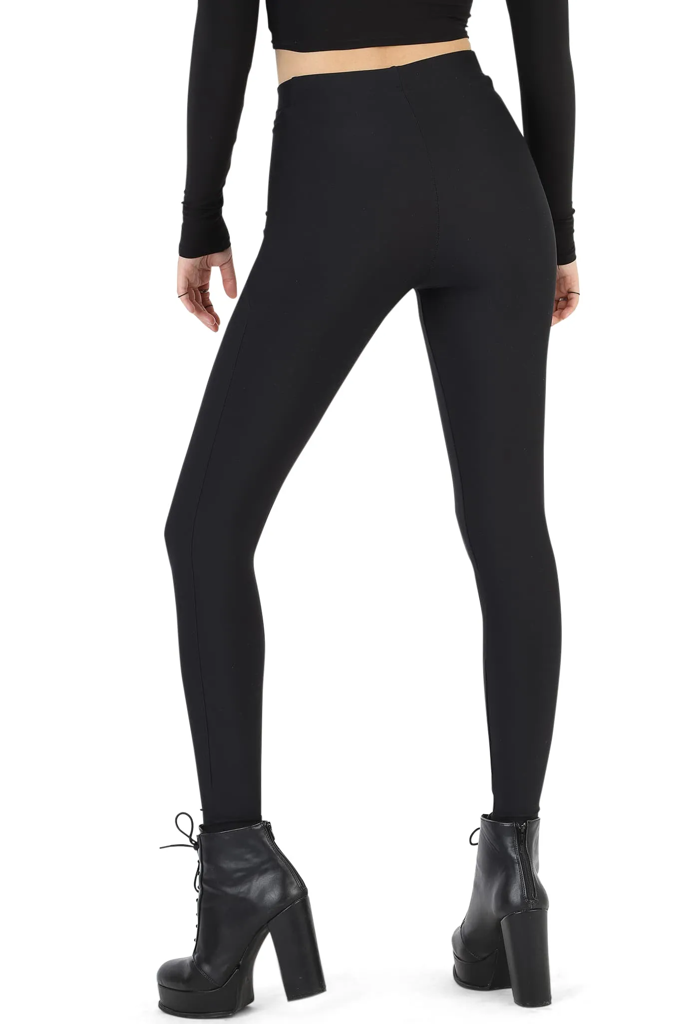 Matte Black High Waisted Pocket Leggings