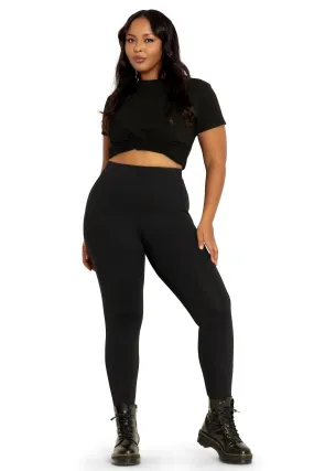 Matte Black High Waisted Pocket Leggings