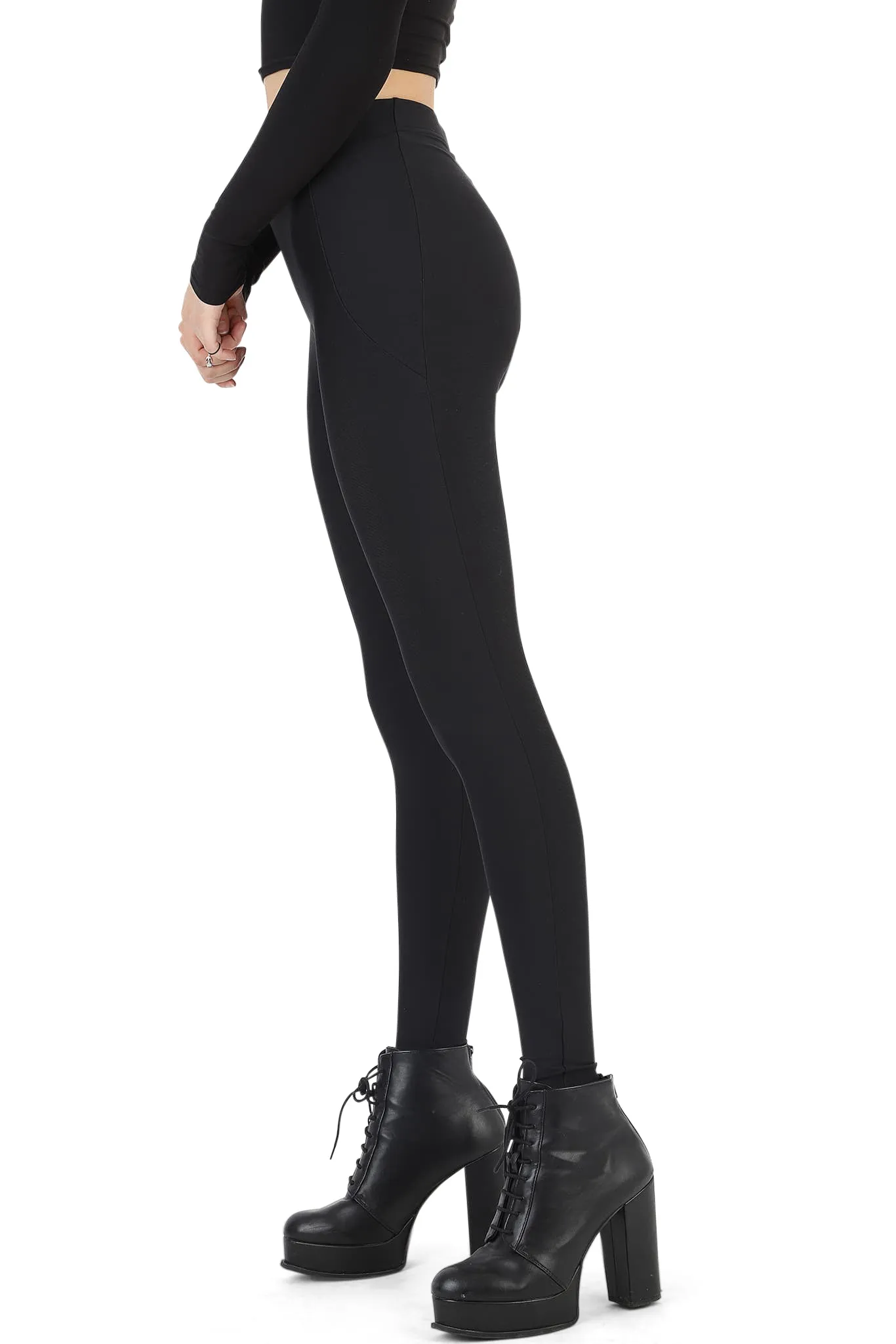 Matte Black High Waisted Pocket Leggings