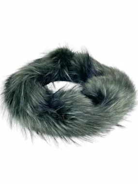 Max Studio Women's Faux Fur Infinity Scarf Charcoal One Size