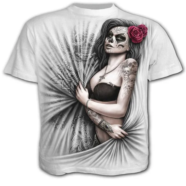 Men Women Children Skull T Shirts Fashion Summer Short Sleeve Ghost Rider Cool T-shirt 3D Print Tops Harajuku Streetwear Tee