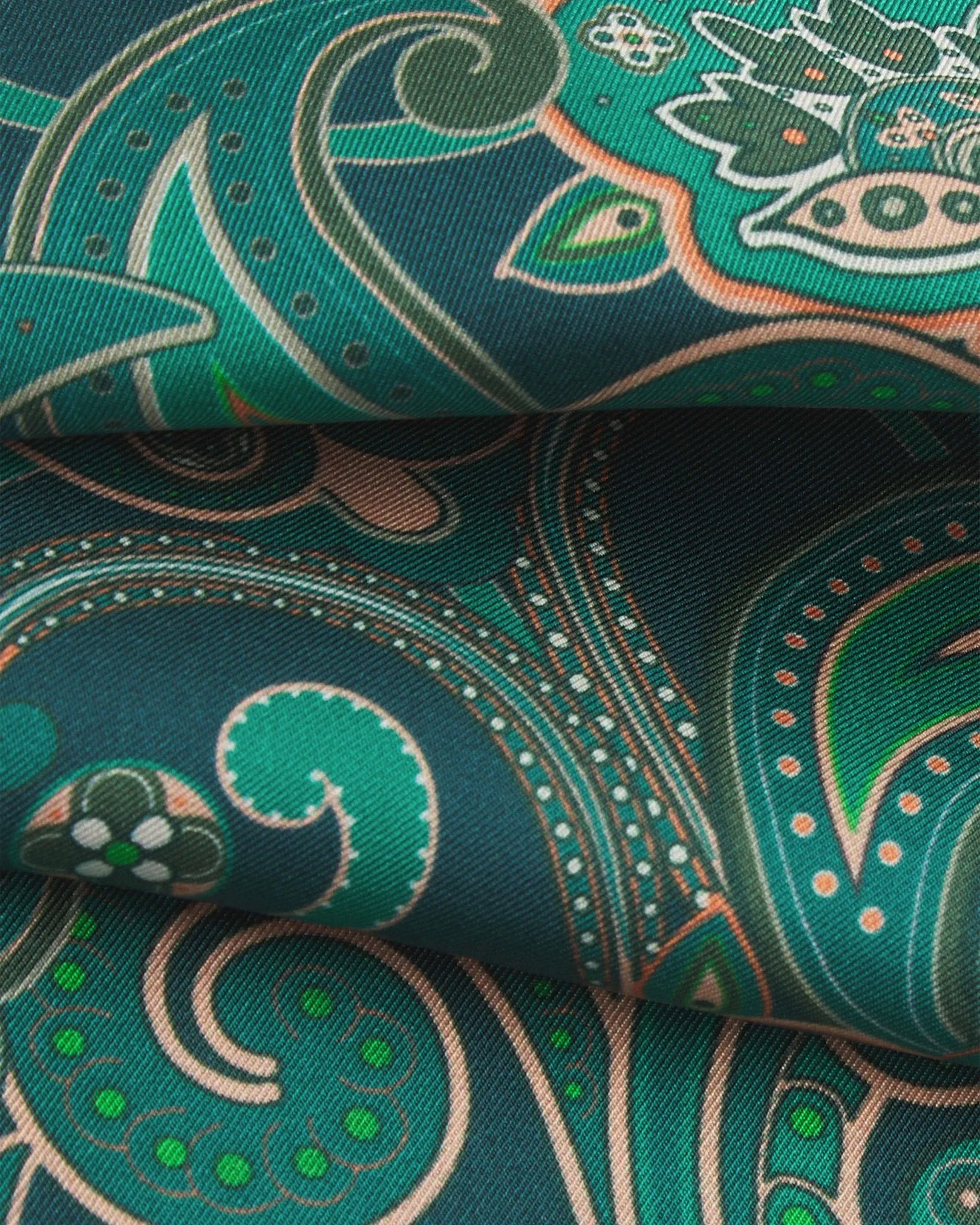 Men's Silk Paisley Scarf in Emerald - The Windermere