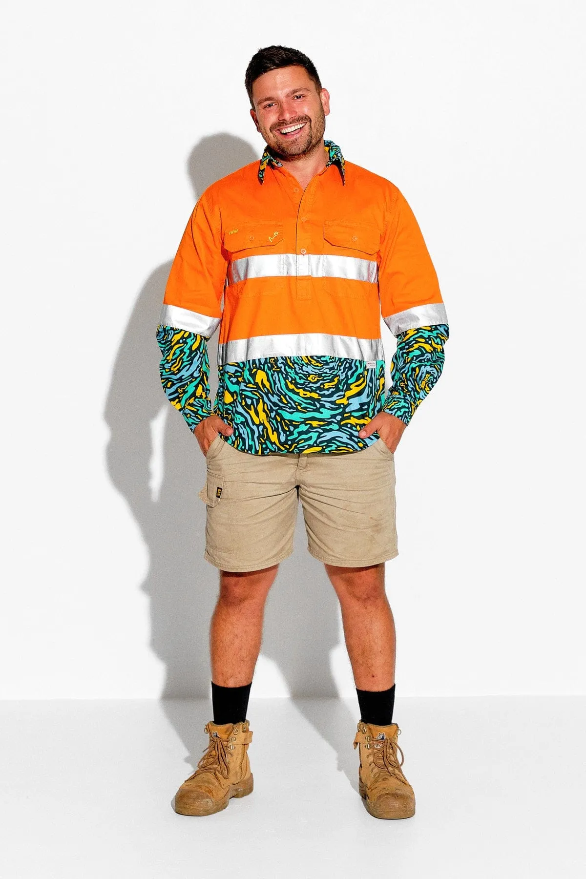 Men's Spun Out Orange Day/Night Hi Vis Workshirt