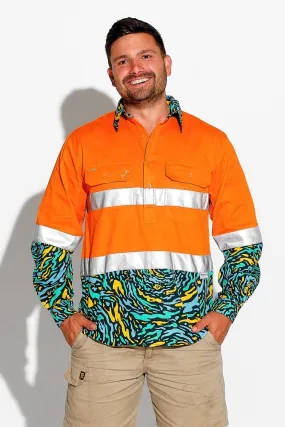 Men's Spun Out Orange Day/Night Hi Vis Workshirt