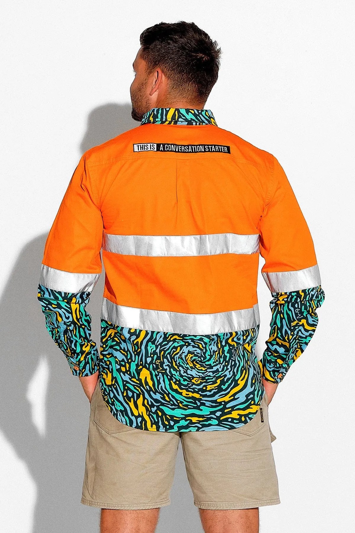 Men's Spun Out Orange Day/Night Hi Vis Workshirt