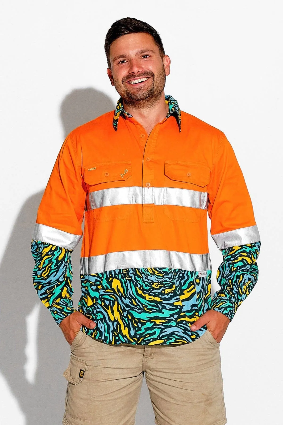 Men's Spun Out Orange Day/Night Hi Vis Workshirt