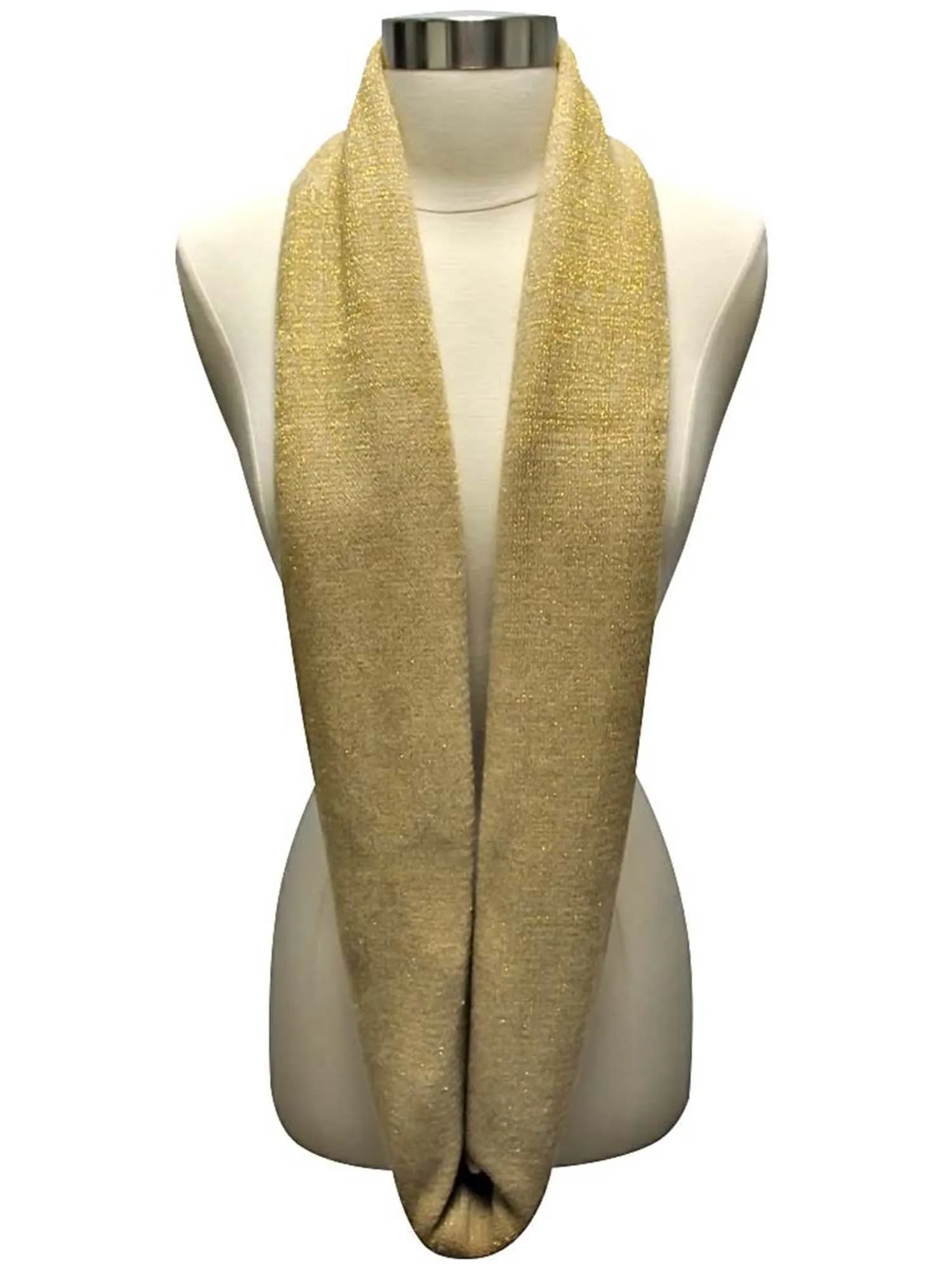 Metallic Winter Knit Circle Infinity Scarf