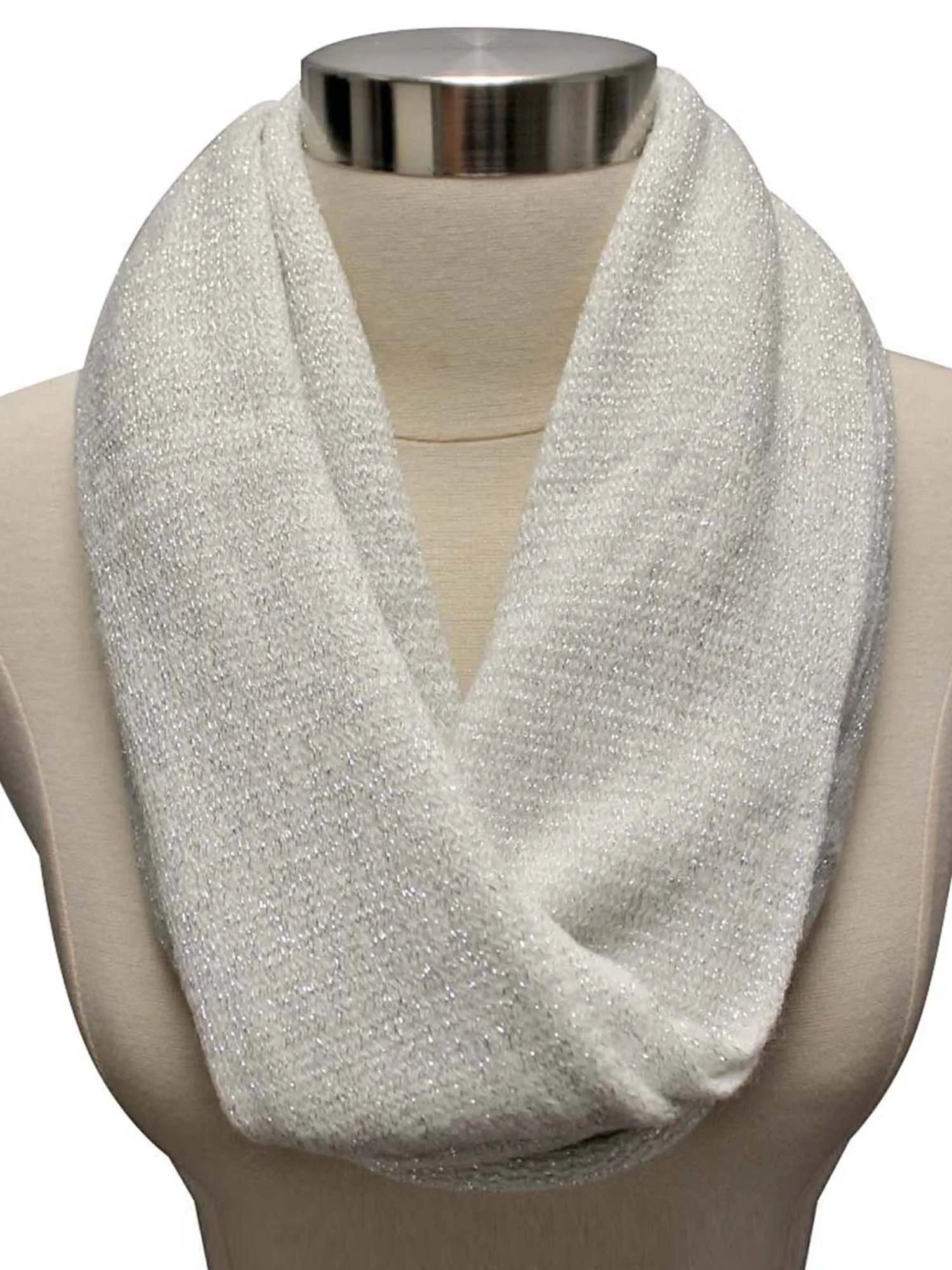 Metallic Winter Knit Circle Infinity Scarf