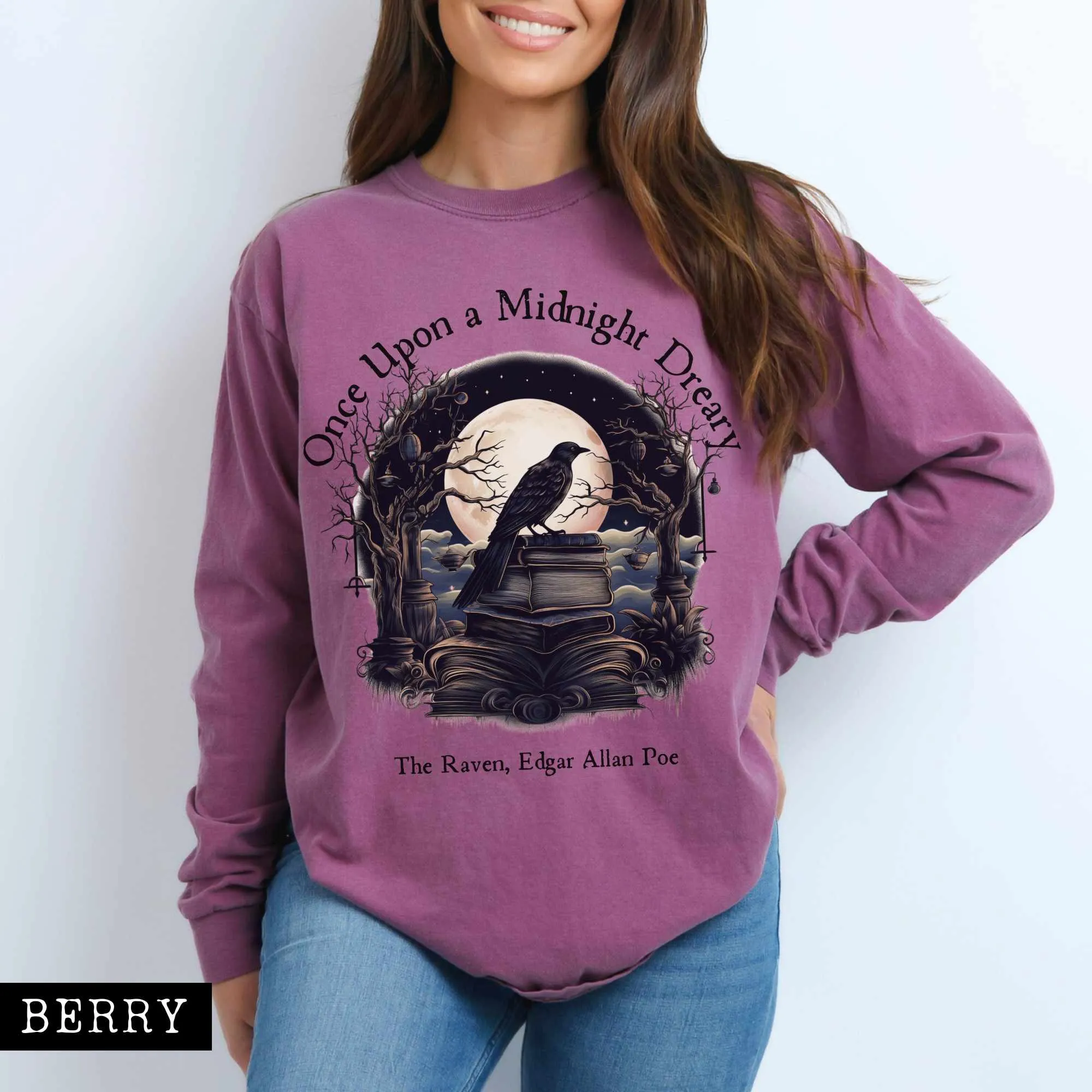 Once Upon a Midnight Dreary Edgar Allan Poe Long Sleeved Shirt