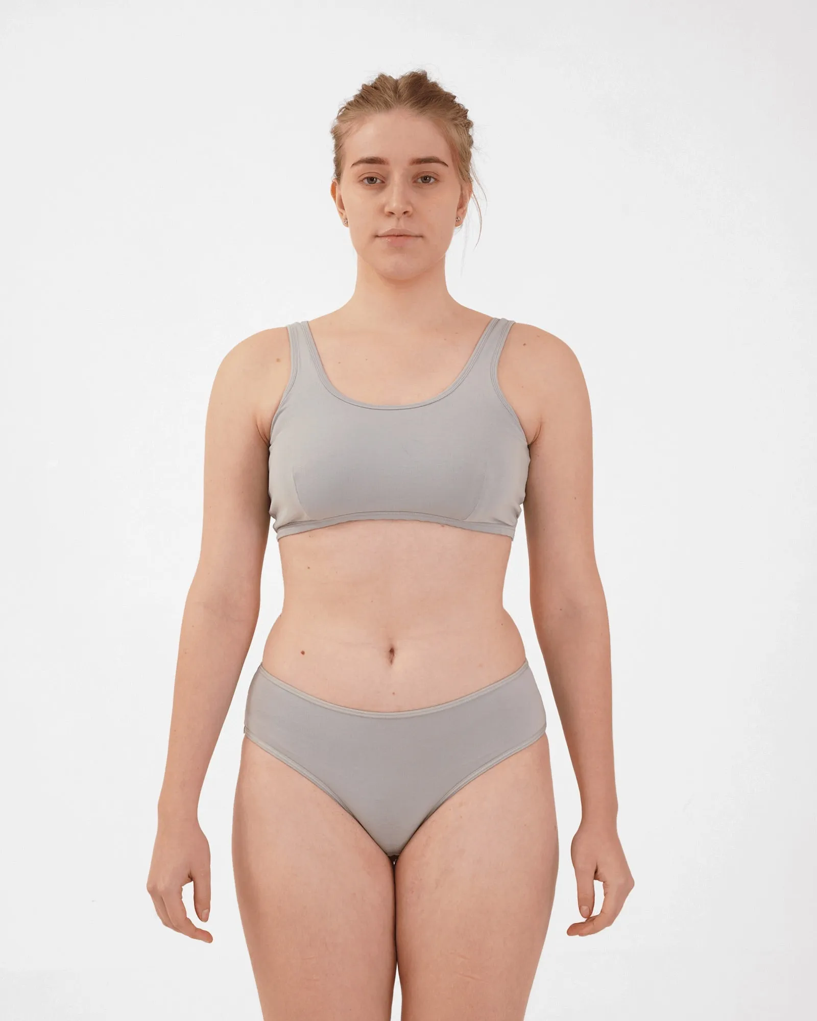 Organic Cotton Bra- Ice Grey