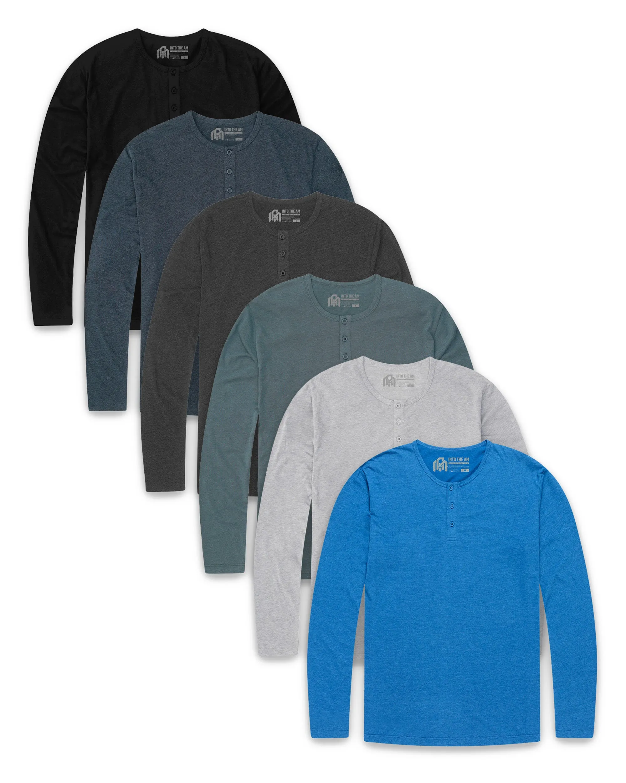 Pack of the Week - 6 Pack Long Sleeve Henley Tee - Non-Branded