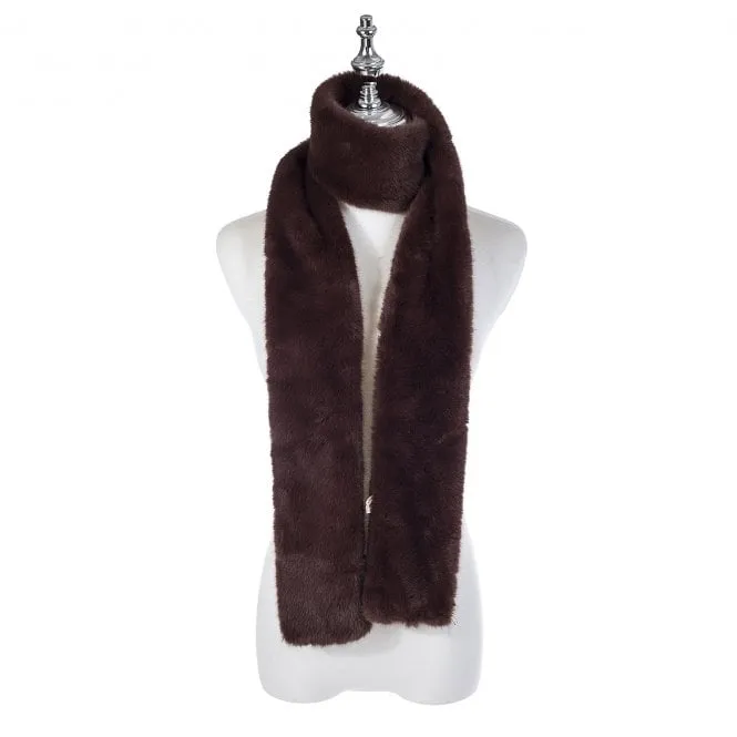 Park Lane Faux Fur Scarf Chocolate