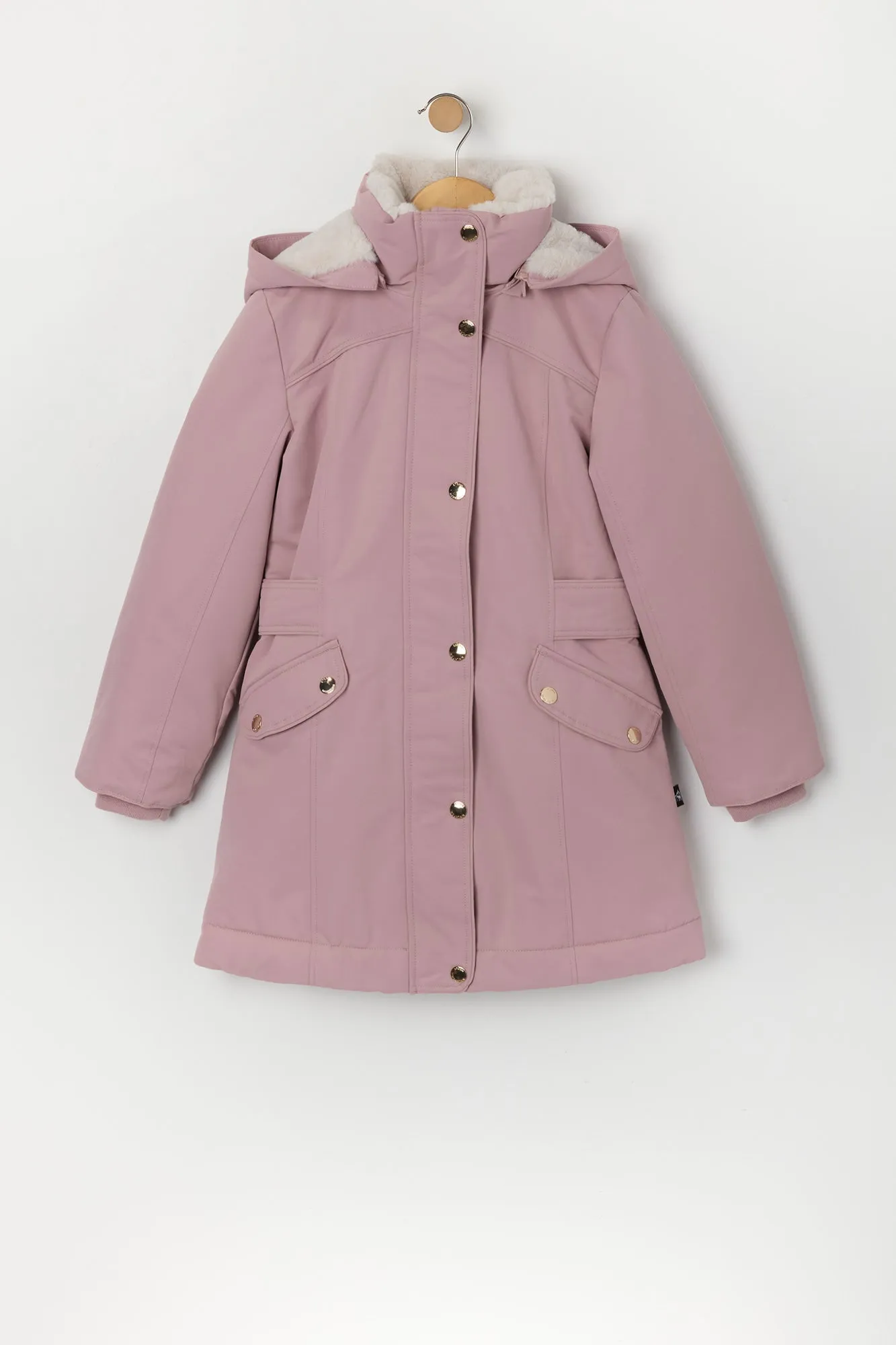 Parka doublée de similifourrure pour fille