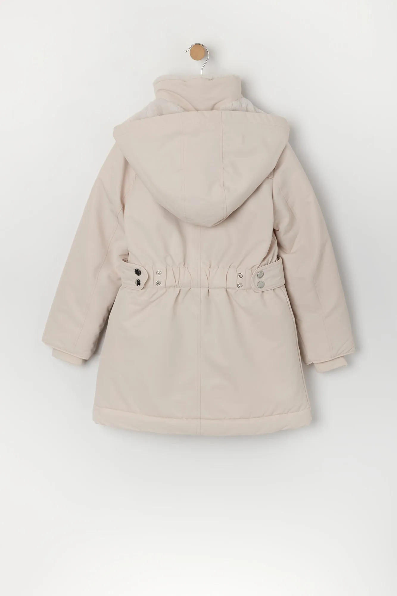 Parka doublée de similifourrure pour fille