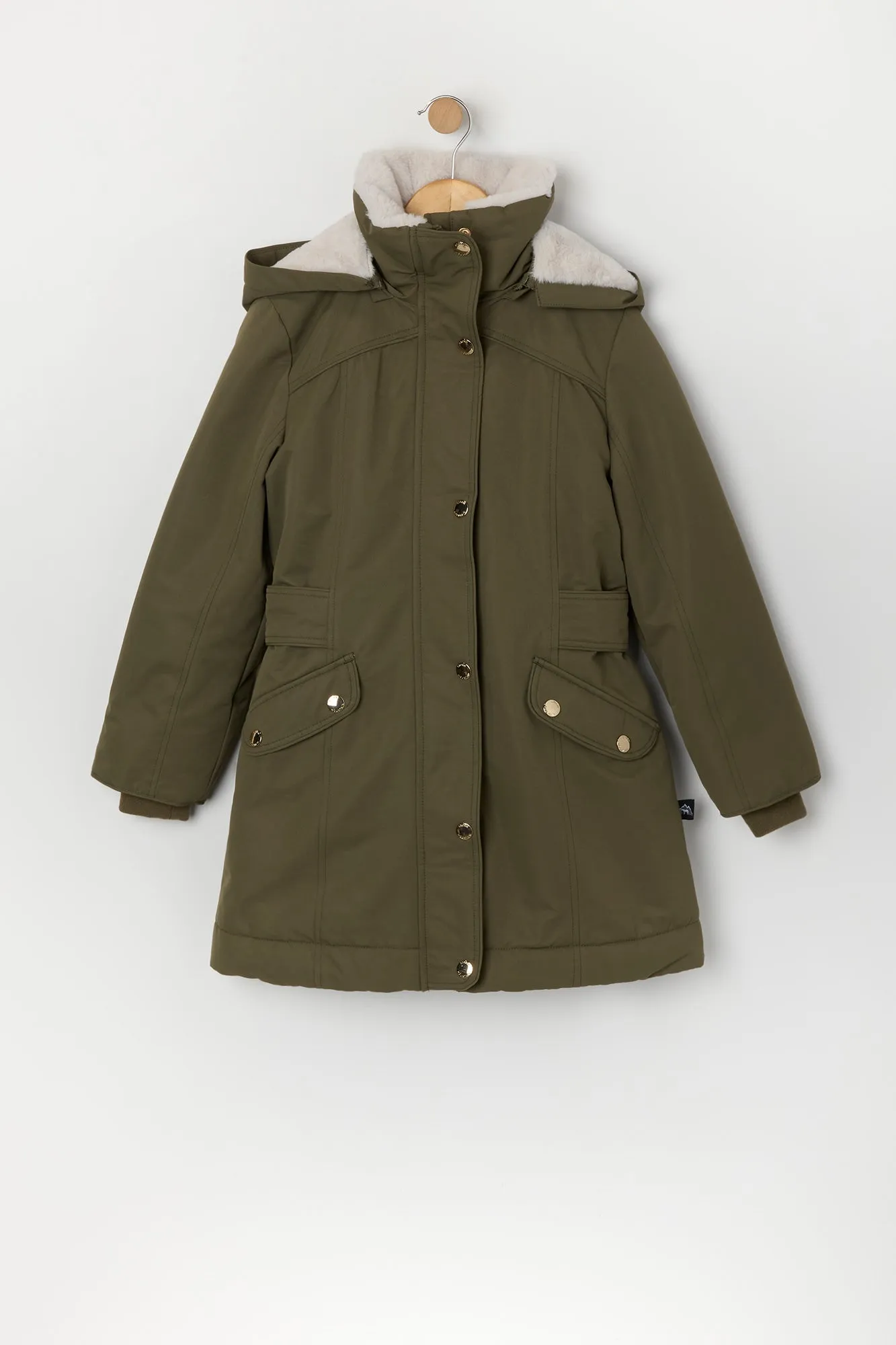 Parka doublée de similifourrure pour fille