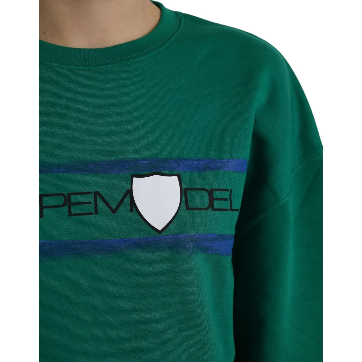 Philippe Model Green Cotton Logo Print Long Sleeves Pullover Sweater