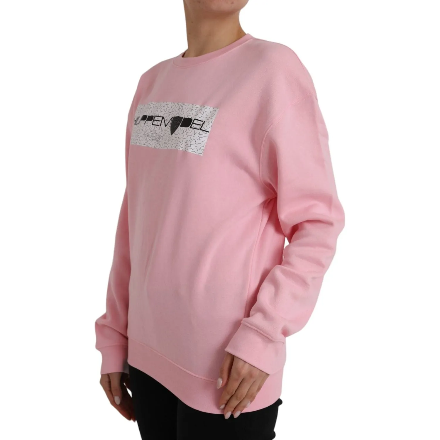 Philippe Model Pink Cotton Logo Long Sleeves Pullover Sweater