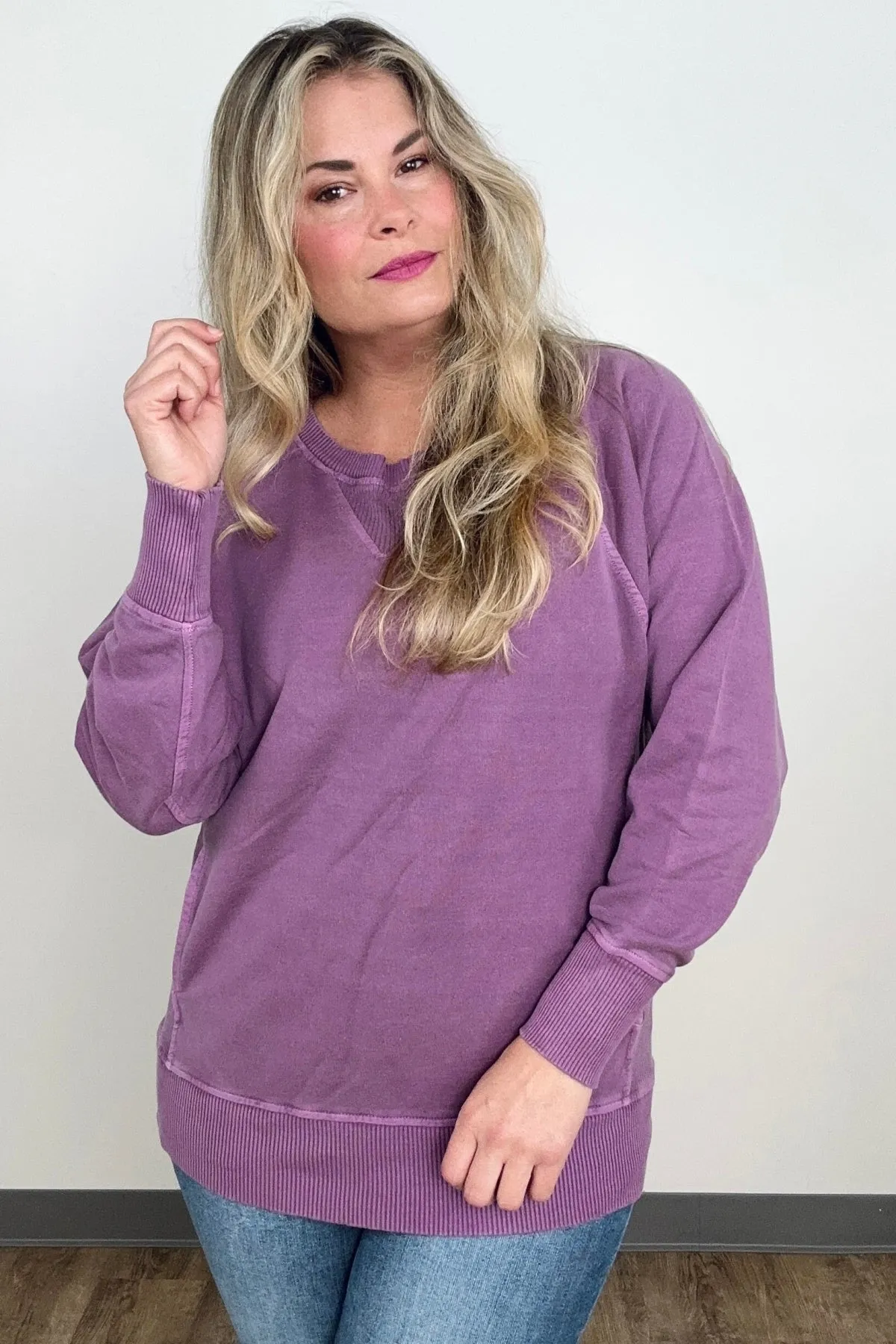 Pigment Dyed French Terry Pullover With Pockets - More Colors Available!