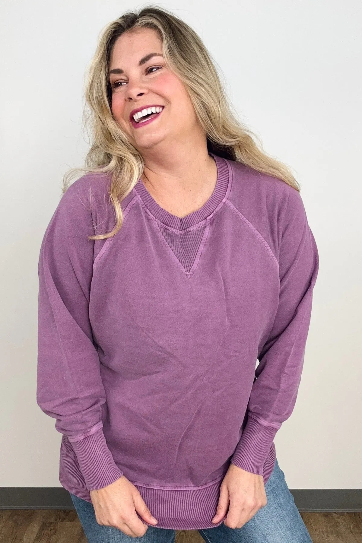 Pigment Dyed French Terry Pullover With Pockets - More Colors Available!