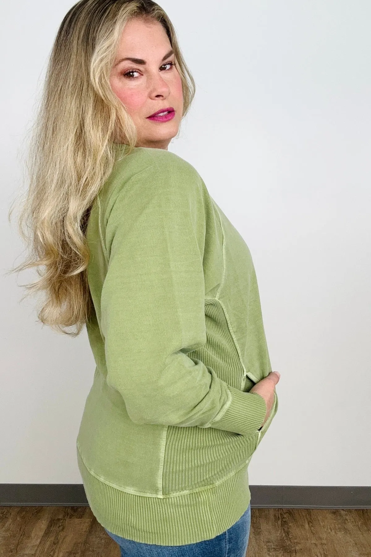 Pigment Dyed French Terry Pullover With Pockets - More Colors Available!