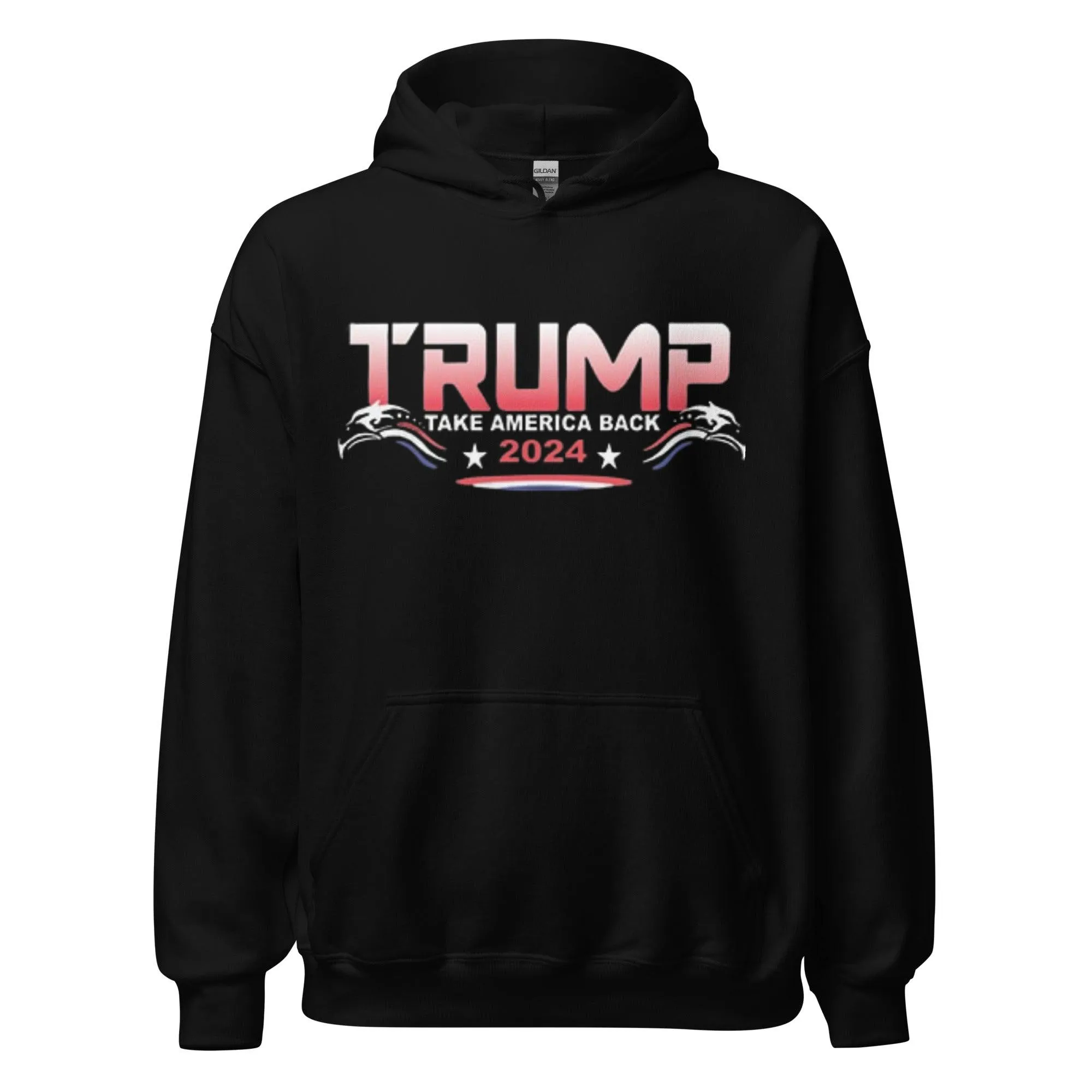 Political Hoodie Trump 2024 Take America Back Again Blended Cotton Ultra Soft Pullover